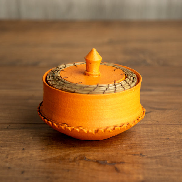 Orange lidded container