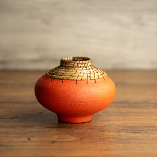 Squat Vase in orange