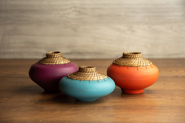 Squat Vase in orange