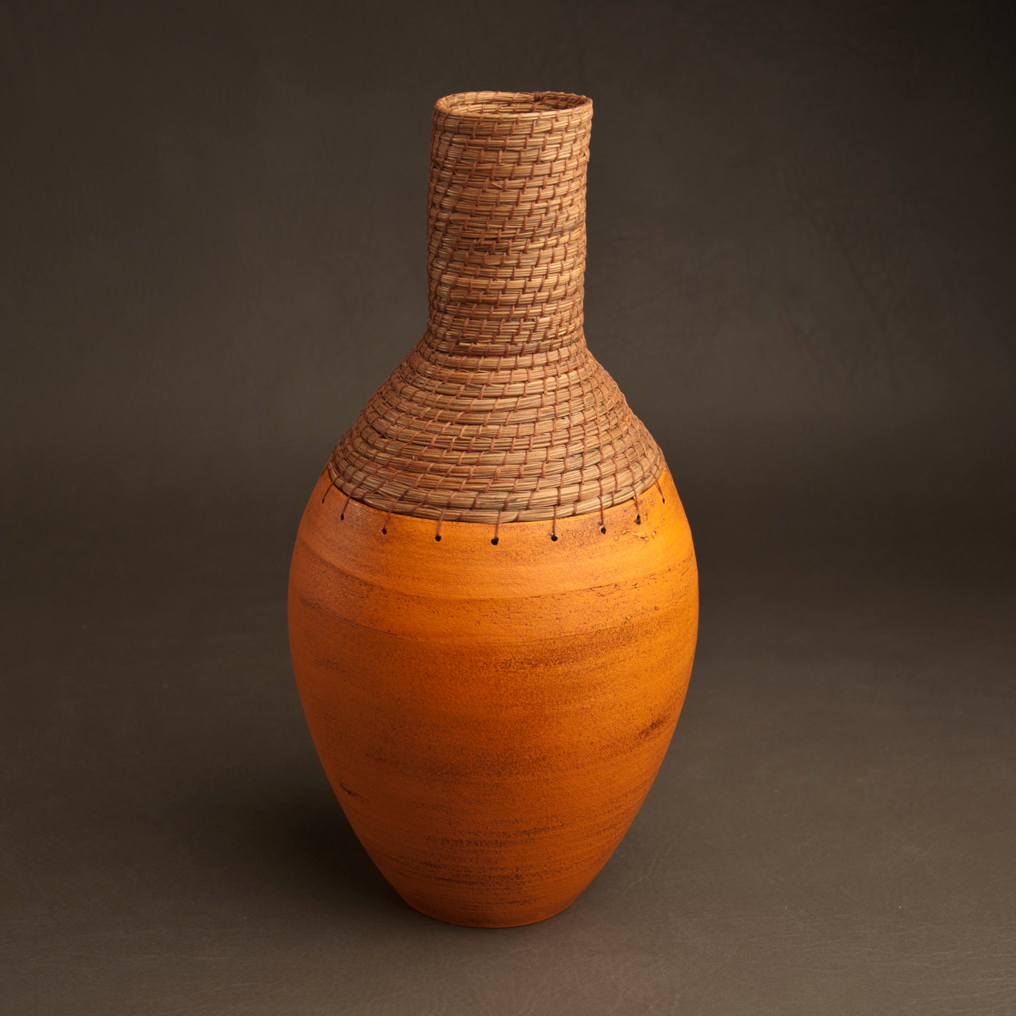 Bottle Vessel in Orange