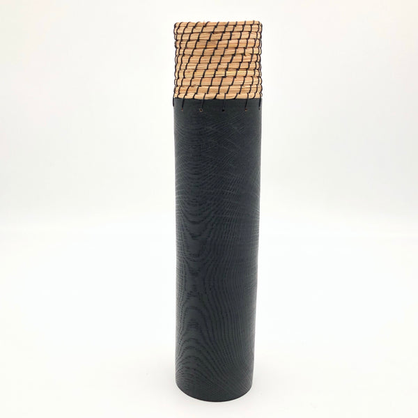 Black wood vase 12”