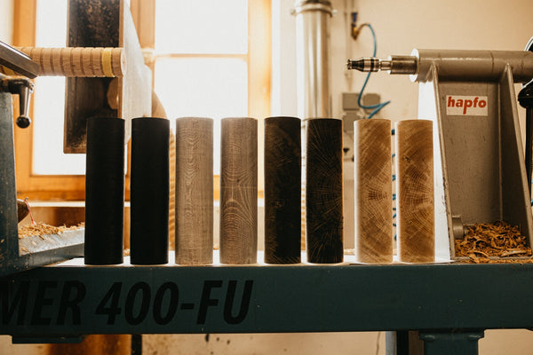 Black wood vase 12”