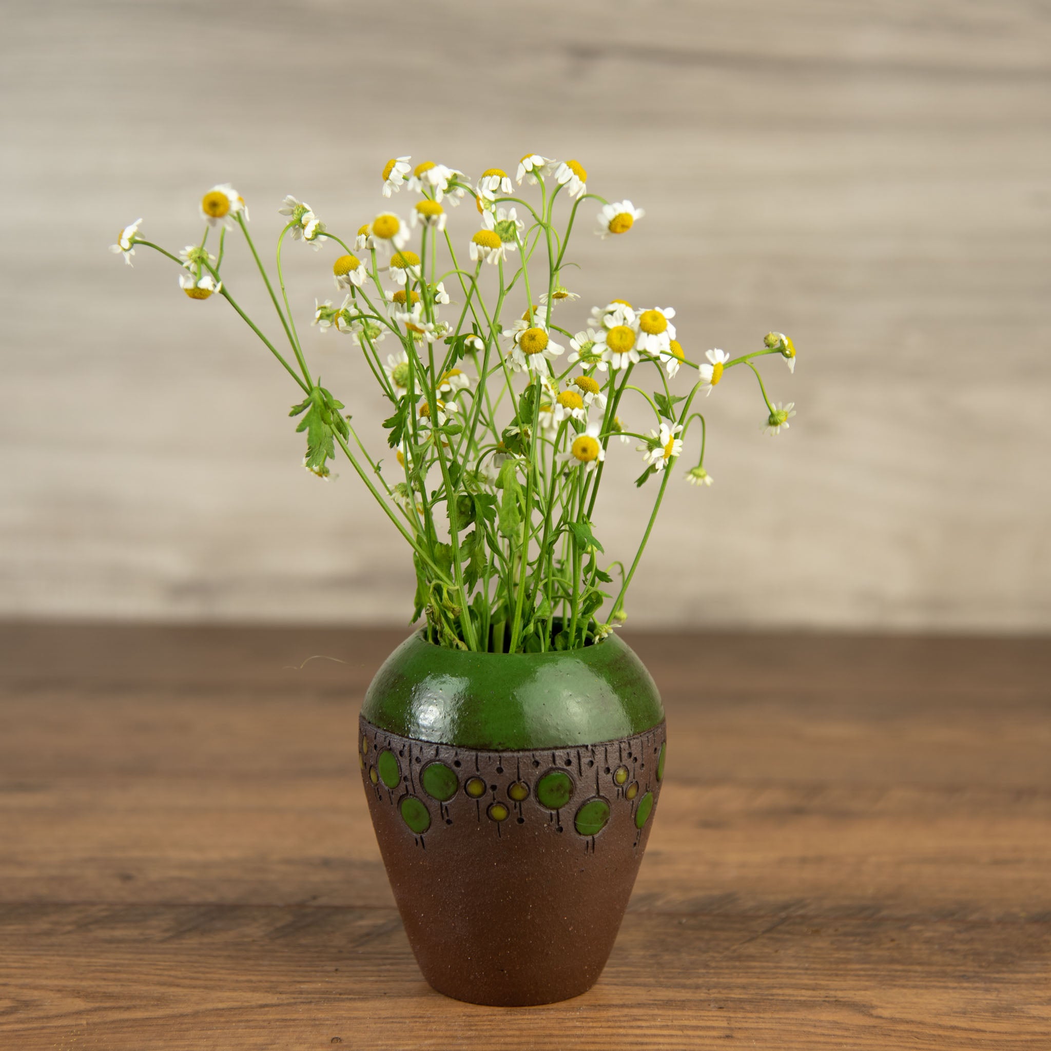 Small green vase