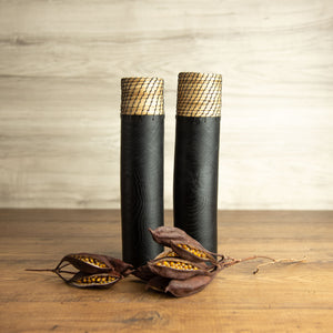 Black wood vase 12”